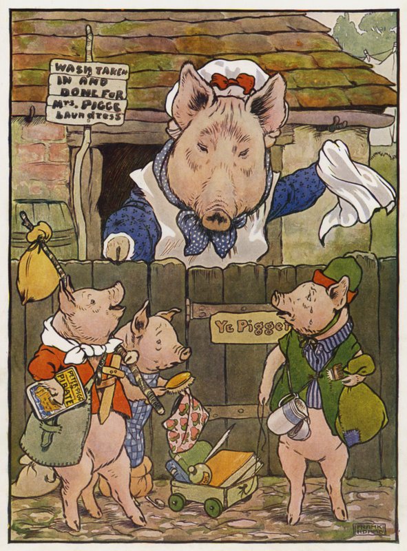 Üç Küçük Domuz için İllüstrasyon by Frank Adams