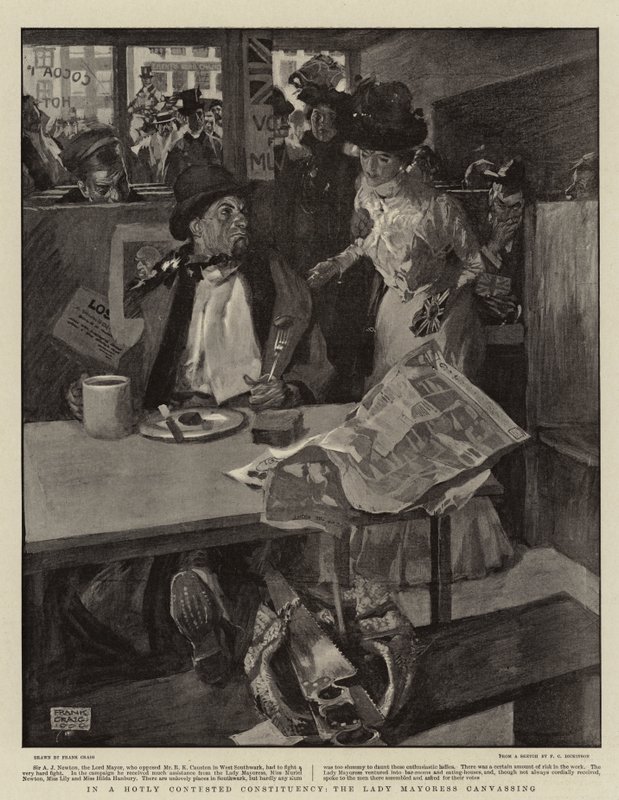 Çok çekişmeli bir seçim bölgesinde, Lady Mayoress by Frank Craig