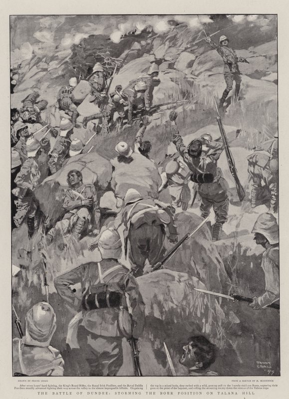 Dundee Muharebesi, Talana Tepesi'nde Boer Mevkii'ne hücum by Frank Craig