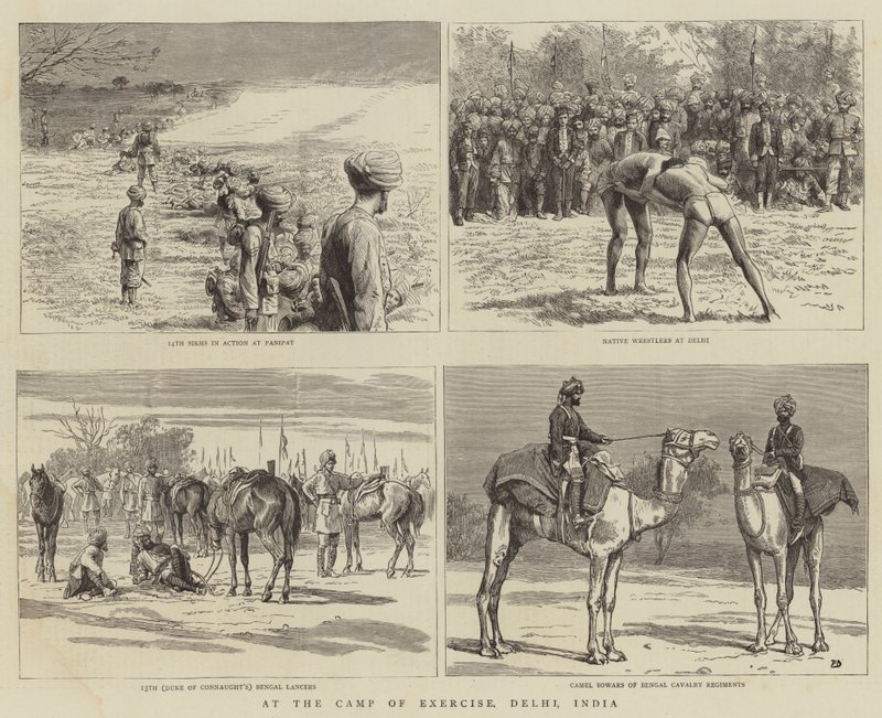 Egzersiz Kampında, Delhi, Hindistan by Frank Dadd