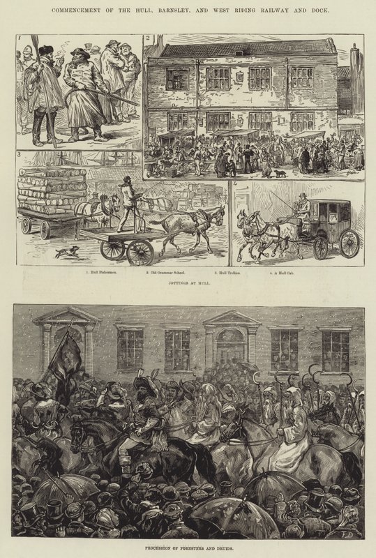 Hull, Barnsley ve West Riding Demiryolu ve Rıhtımının Başlaması by Frank Dadd