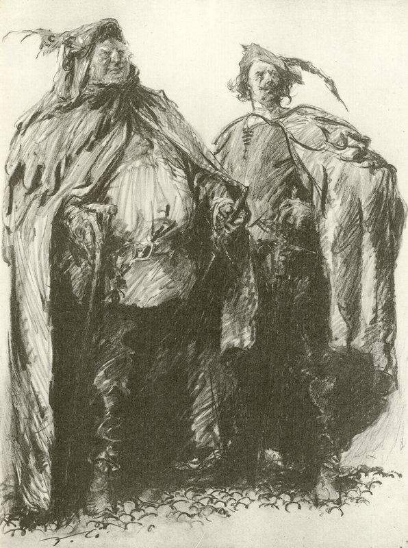 Sir John Falstaff ve Tabanca (gravür) by Frank Gillett