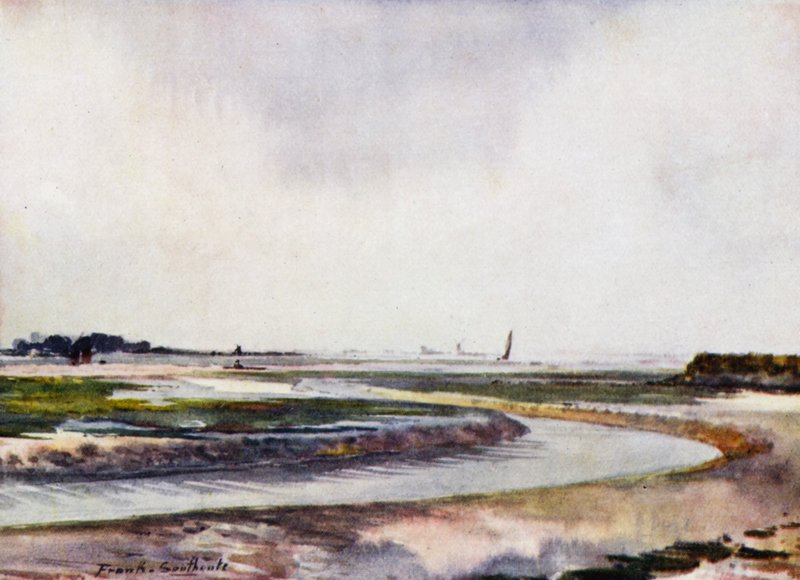 Norfolk Broads: Breydon, Low Water (renkli taş) by Frank Southgate
