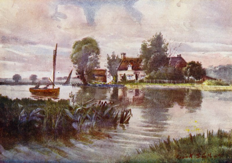Norfolk Broads: Horning Ferry (renkli taş) by Frank Southgate