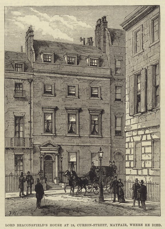 Lord Beaconsfield House 19 yaşında, Curzon-Street, Mayfair, öldüğü yer by Frank Watkins