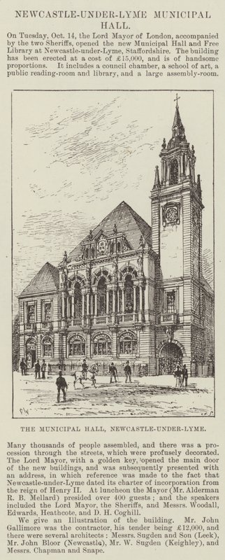Belediye Binası, Newcastle-under-Lyme by Frank Watkins