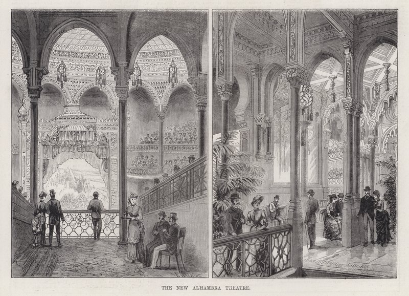 Yeni Alhambra Tiyatrosu (gravür) by Frank Watkins