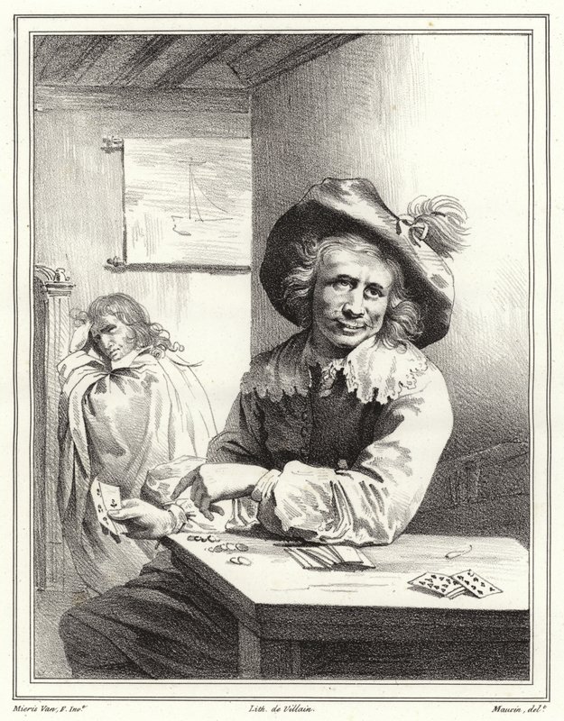 kart oyuncusu by Frans van Mieris