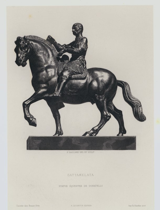 İtalyan Rönesansı condottiero Gattemalata'nın bronz atlı figürü, Donatello by Frans Gaillard