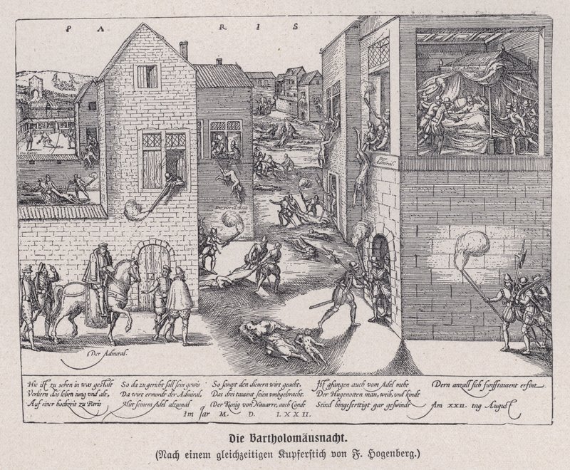 St Bartholomew Günü Katliamı, Paris, Fransa by Franz (after) Hogenberg