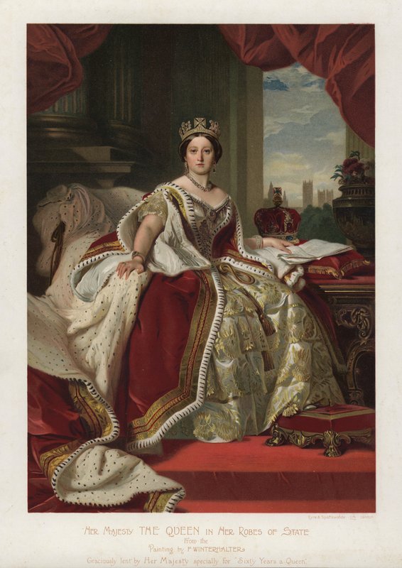 Kraliçe Victoria Devlet Cübbesi içinde (renkli taş) by Franz Xaver  Winterhalter (after)