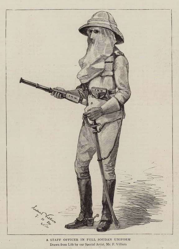 Tam Soudan Üniformalı Bir Kurmay Subayı by Frederic Villiers