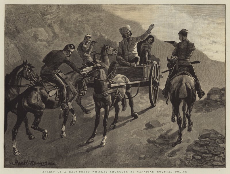 Bir Melez Viski Kaçakçısının Kanada Atlı Polisi Tarafından Tutuklanması by Frederic Remington
