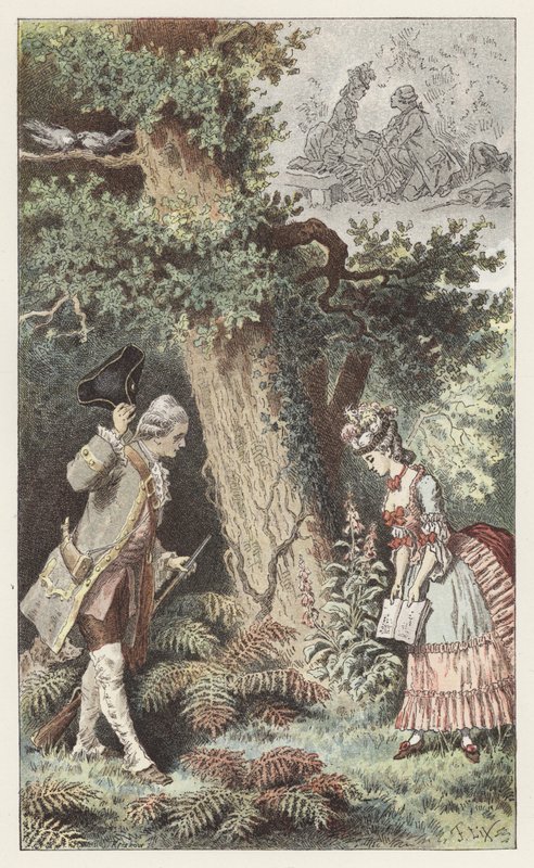 Bu sevimli küçük ahşaba gidelim (renkli litho) by Frederic Theodore (after) Lix
