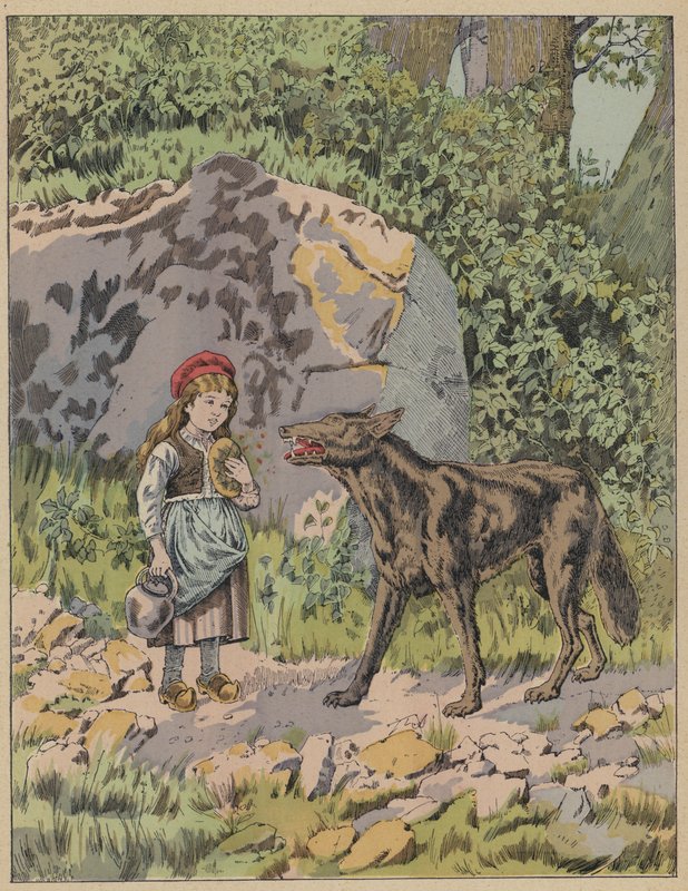 Le Petit Chaperon Rouge, Kırmızı Başlıklı Kız (renkli taş) by Frederic Theodore (after) Lix