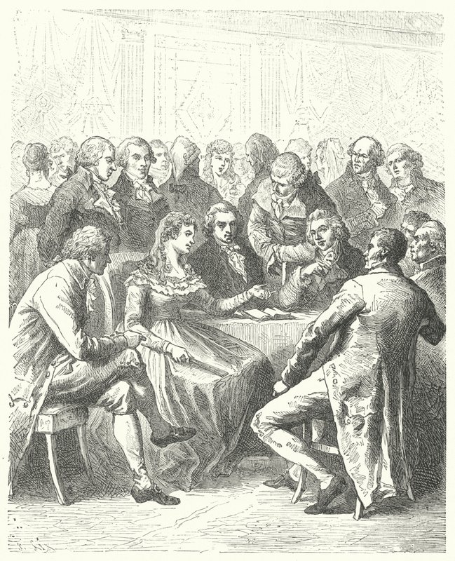 Madam Roland ve Girondinler, Fransız Devrimi (gravür) by Frederic Theodore (after) Lix
