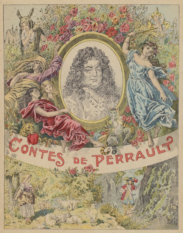 Les Contes de Perrault için başlık sayfası çizimi (renkli taş) by Frederic Theodore (after) Lix
