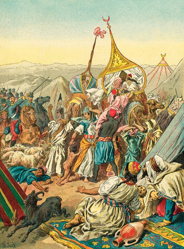 Abd El Kader kabilesinin yakalanması by Frederic Theodore Lix