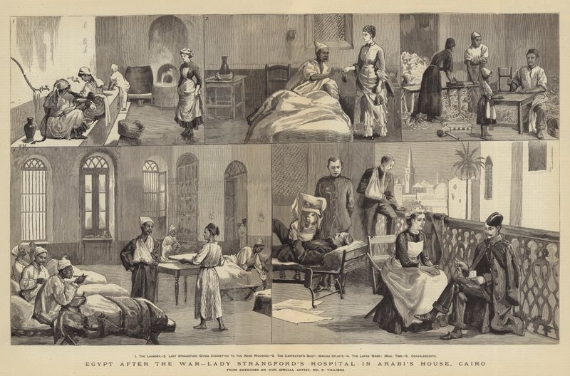 Savaştan sonra Mısır, Lady Strangford Hastanesi, Arabi'nin Evi, Kahire by Frederic Villiers