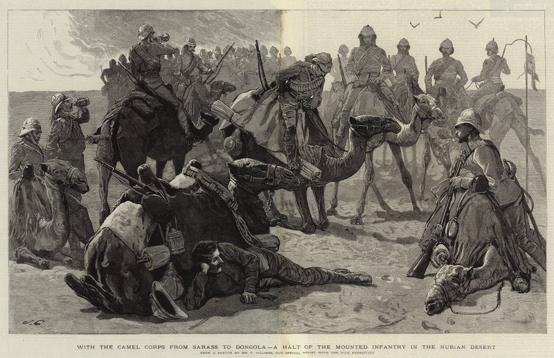 Sarass'tan Dongola'ya Deve Kolordusu ile Nubian Çölü'ndeki Atlı Piyadenin Durdurulması by Frederic Villiers