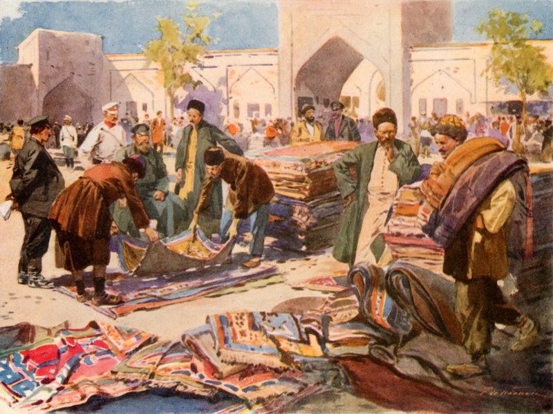 A Carpet Fair at Astrakhan  by Frederic de Haenen