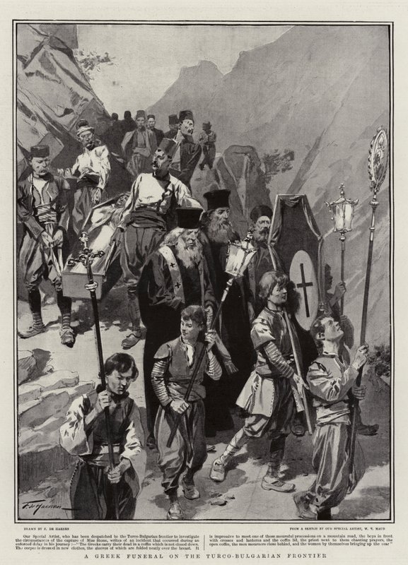 Türk-Bulgar Sınırında Bir Yunan Cenazesi by Frederic de Haenen