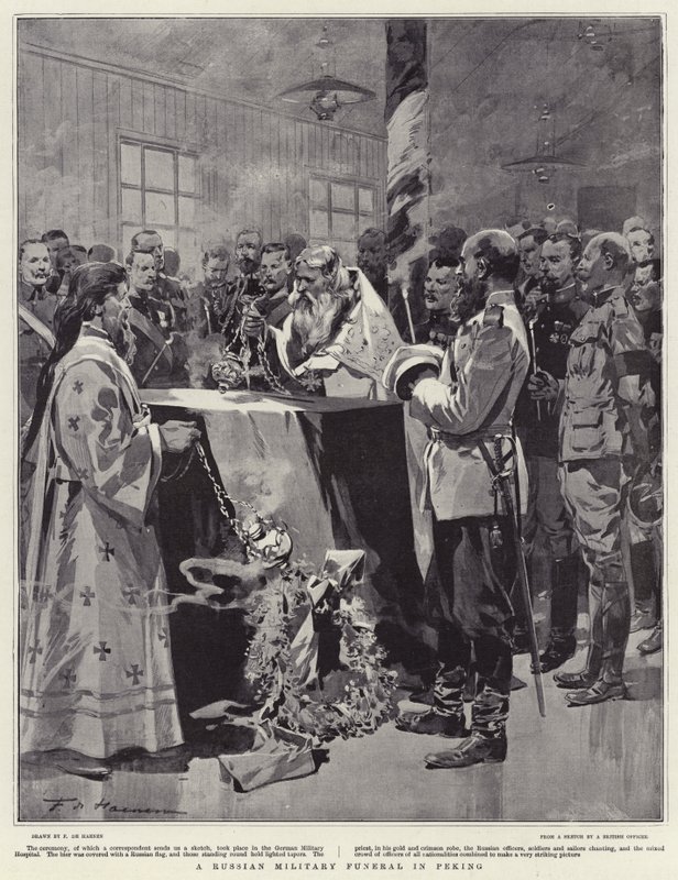 Pekin'de Rus Askeri Cenazesi by Frederic de Haenen