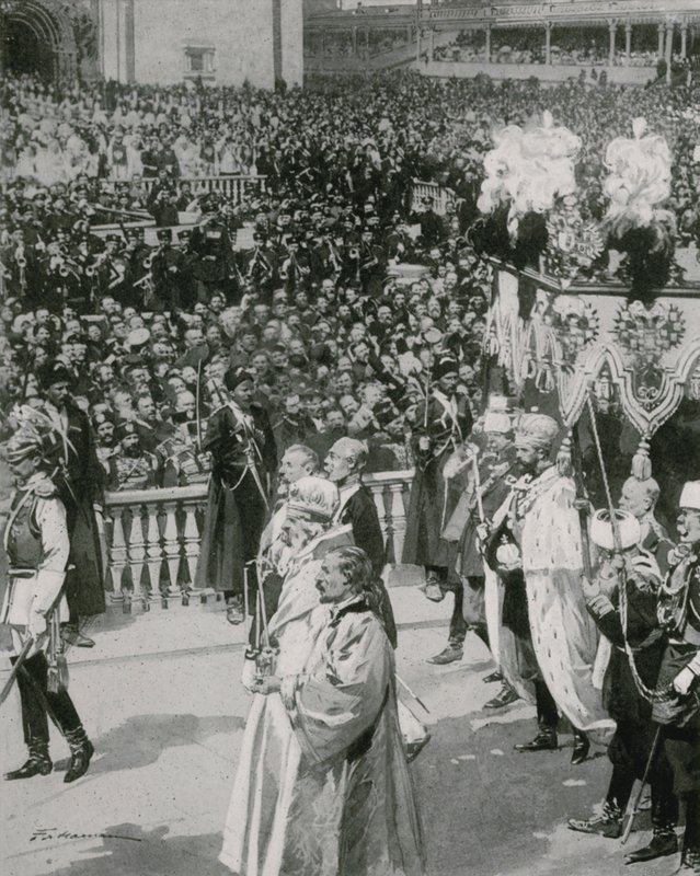 A Scene in the Kremlin during the Coronation of the Emperor  by Frederic de Haenen