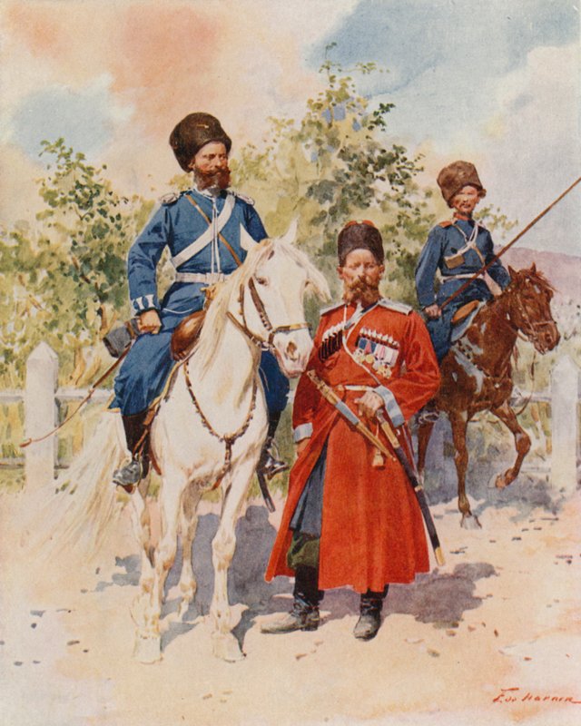 Muhafız Kazakları ve İmparatorluk Muhafızları by Frederic de Haenen