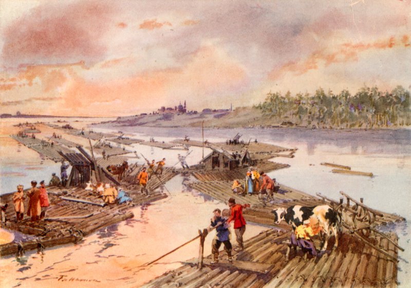 Volga üzerinde sallar by Frederic de Haenen
