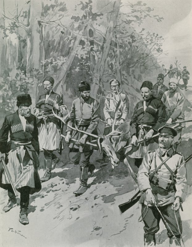 Returning from a Hunt in the Caucasus  by Frederic de Haenen