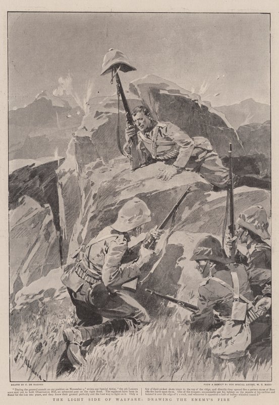 Savaşın Hafif Tarafı, Düşmanın Ateşini Çekiyor by Frederic de Haenen