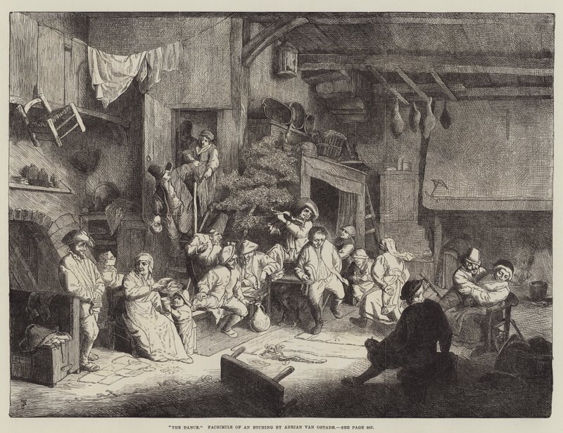 Adrian van Ostade tarafından bir Dağlamanın Dansı, tıpkıbasımı by Frederick Barnard