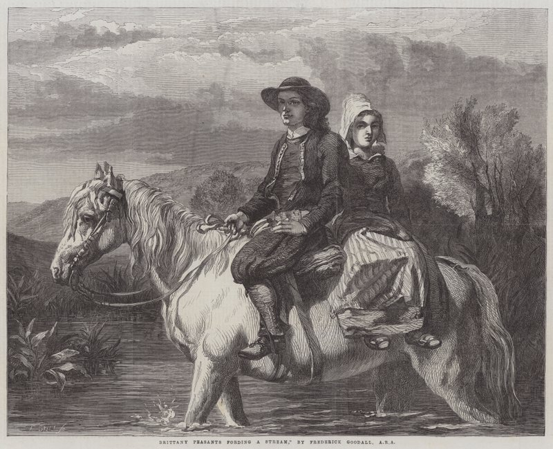 Brittany Köylüleri Bir Dere Geçiyor by Frederick Goodall