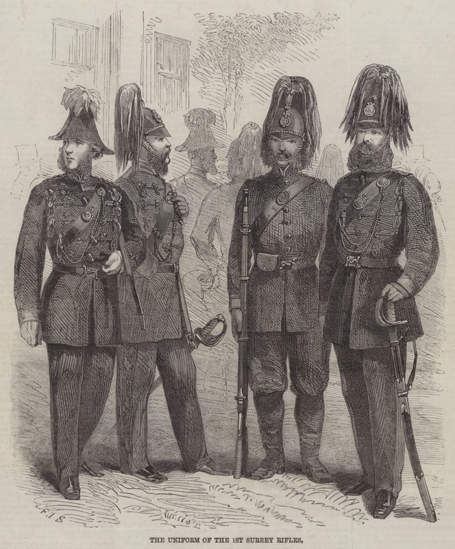1. Surrey Tüfeklerinin Üniforması by Frederick John Skill