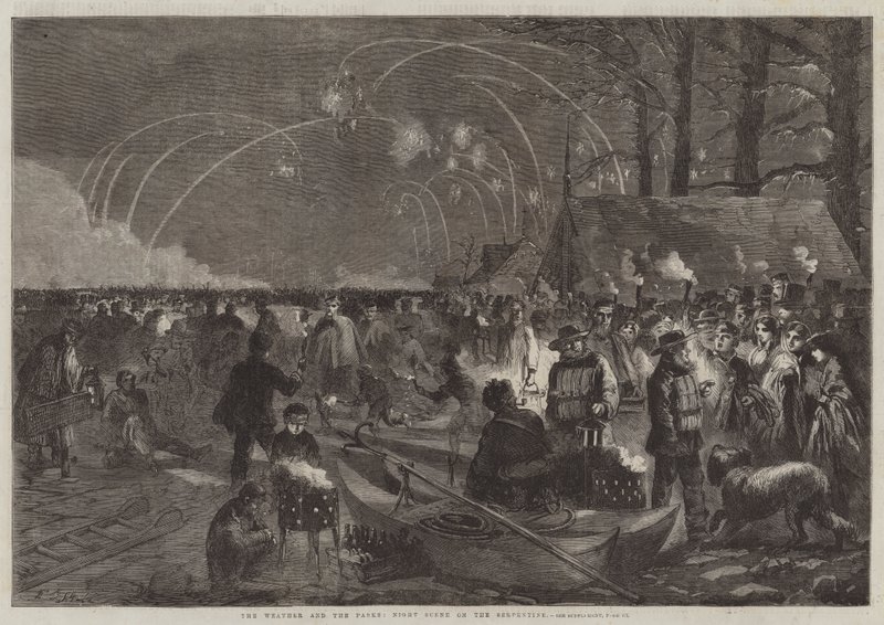Hava Durumu ve Parklar, Serpantin Üzerindeki Gece Manzarası by Frederick John Skill