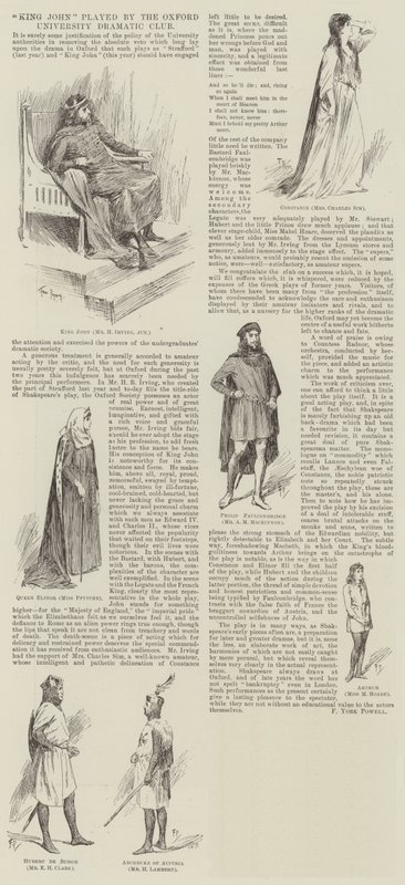 Oxford Üniversitesi Dramatik Kulübü tarafından oynanan King John by Frederick Pegram