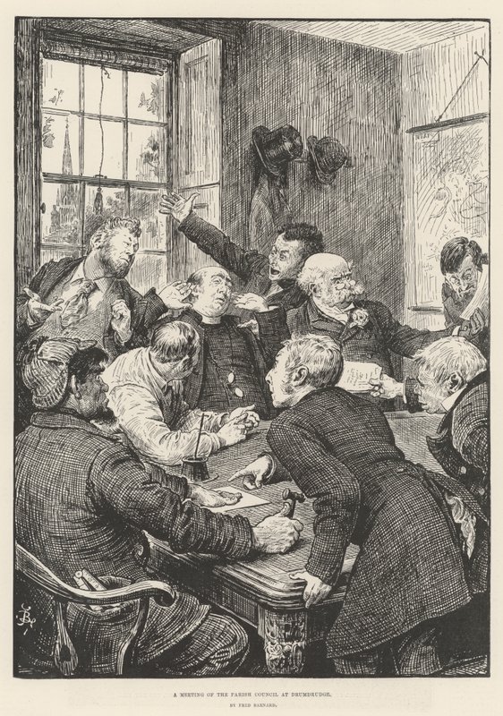 Drumdrudge'daki Parish Konseyi Toplantısı by Frederick Barnard