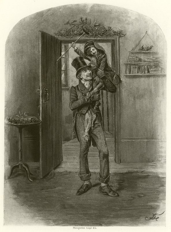 Bob Cratchit ve Minik Tim (gravür) by Frederick Barnard