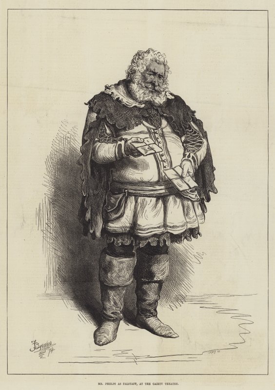 Gaiety Tiyatrosu'nda Falstaff olarak Bay Phelps, by Frederick Barnard
