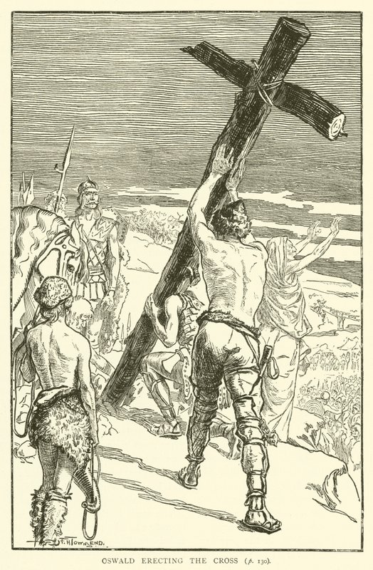 Oswald Haçı dikiyor by Frederick Henry Townsend