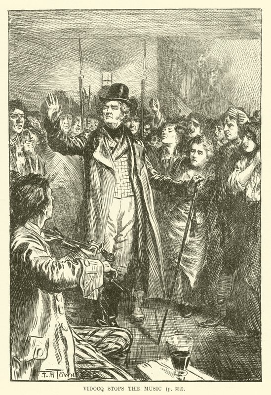 Vidocq müziği durdurur (gravür) by Frederick Henry Townsend