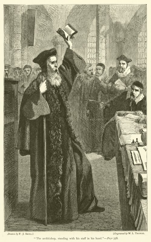 Elinde asasıyla ayakta duran başpiskopos by Frederick John Skill