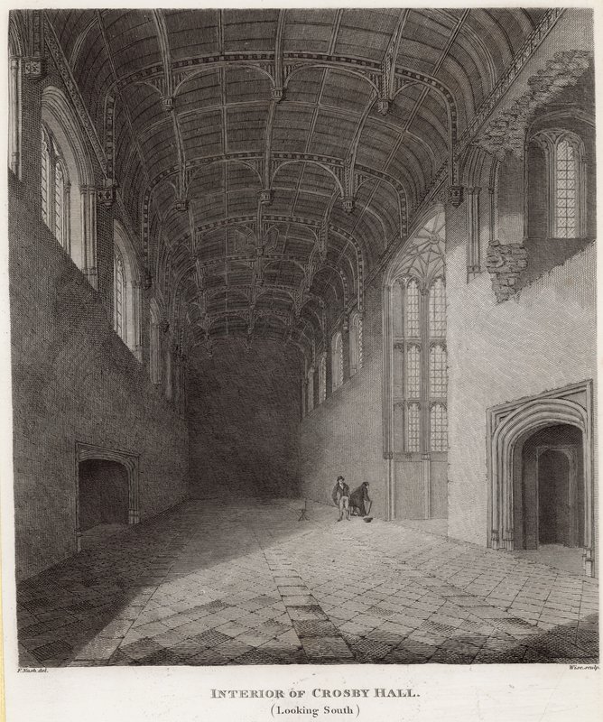 Crosby Hall İç, güneye bakıyor by Frederick Nash