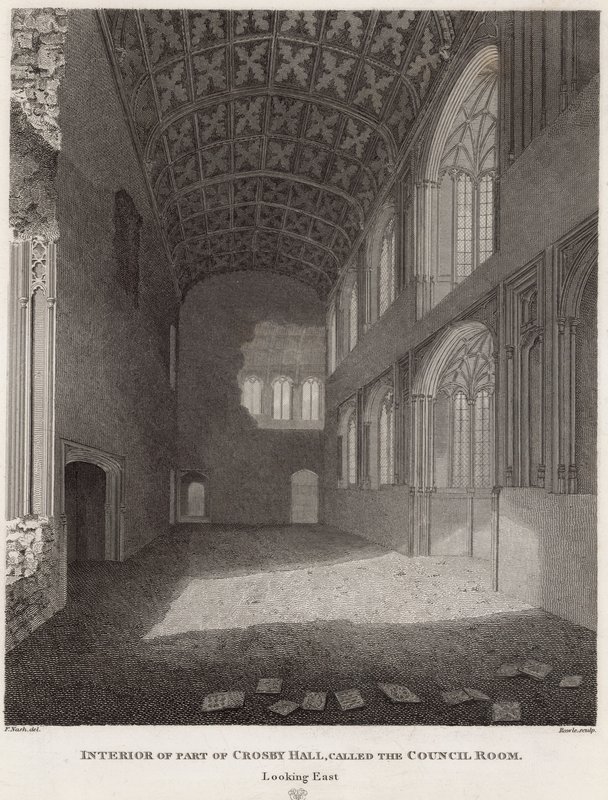 Crosby Hal bölümünün iç kısmı by Frederick Nash