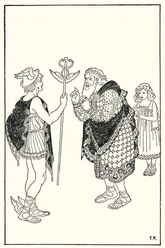 Midas, odada duran bir yabancı figürünü algıladı (lito) by Frederick Richardson