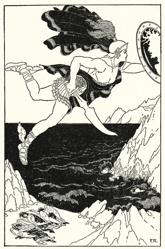 Perseus, kalkanında yansıdığı gibi, gözlerini Medusa