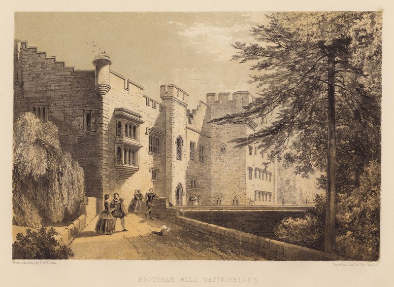 Brougham Hall, Westmoreland (aquatint) by Frederick William Hulme