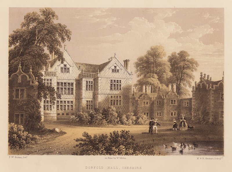Dorfold Salonu, Cheshire (aquatint) by Frederick William Hulme