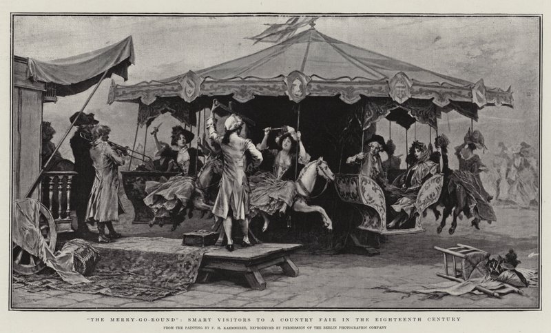 Onsekizinci Yüzyılda Bir Ülke Fuarına Gelen Atlıkarınca, Akıllı Ziyaretçiler by Frederik Hendrik Kaemmerer